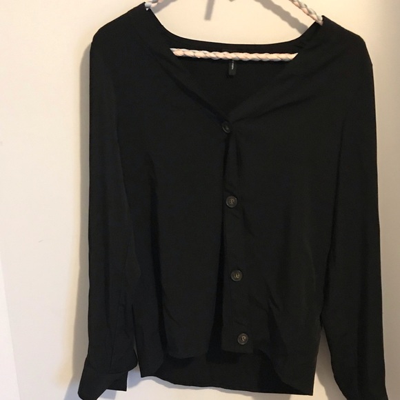 Black asymmetrical black blouse - Picture 1 of 2